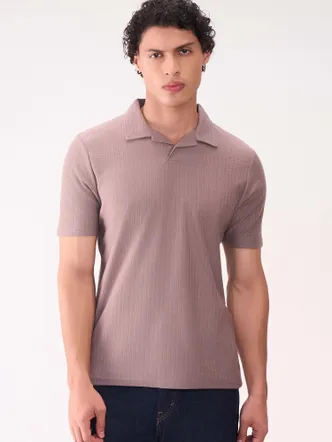Men's Pastel Brown Polo T-Shirt Casual Wear