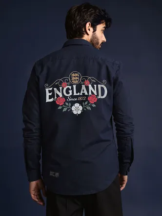 Navy Blue Men's Graphic Rugby Shirt
