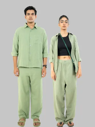 Unisex Sage Green Cotton Co-Ord Set