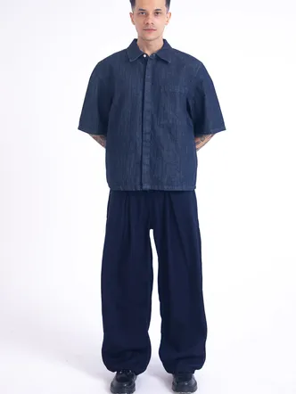 Men's Deep Indigo Wide Leg Denim Jeans
