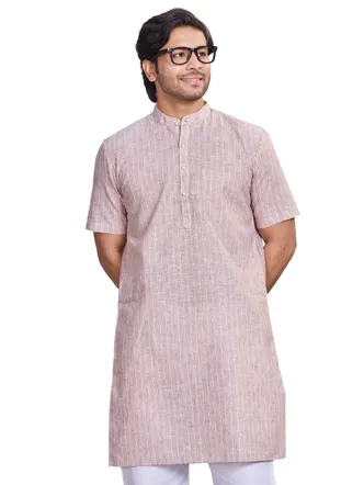 Premium Linen Blend Henley Neck Kurta