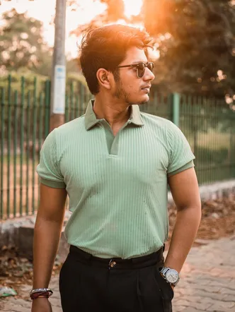 Men's Organic Mint Green Polo Shirt
