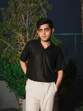 Men's Black Cuban Collar Resort Shirt