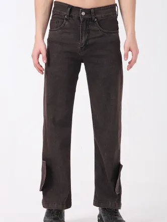 Men's Charcoal Grey Vintage Wash Denim Cargos