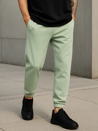 Men's Light Mint Green Jersey Knit Joggers