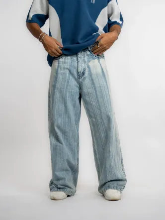 Light Sky Blue Baggy Men's Denim Jeans