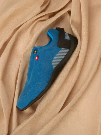 Unisex Vivid Blue Low Top Suede Sneakers
