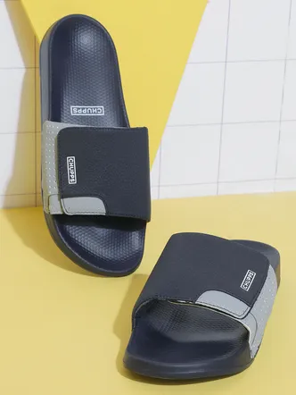 Navy Cool Grey Men's Velcro Sliders