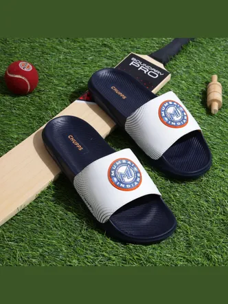Mumbai Indians Men's Blue & White Flip Flops