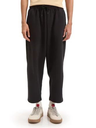 Men's Black Teddy Fleece Joggers - Relaxed Fit