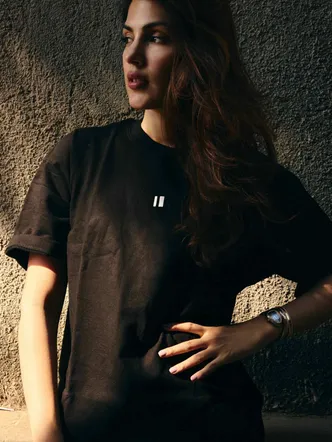 Unisex Black Oversized Crew Neck T-Shirt