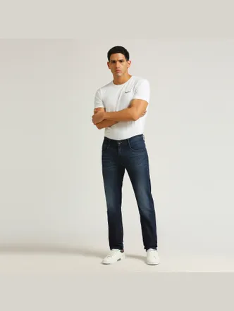 Men's Dark Blue Slim Fit Denim Jeans