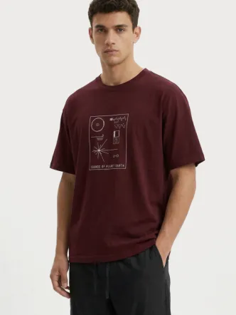 Men's Organic Cotton Oversized Burgundy T-Shirt
