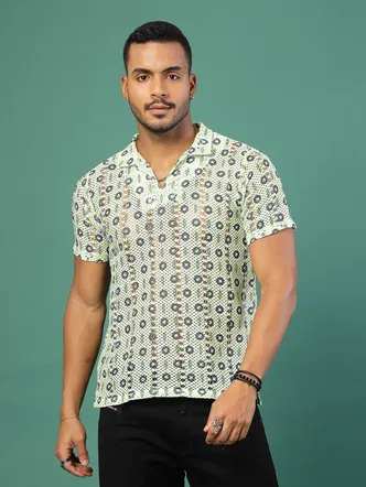 Men's Floral Polo T-Shirt - Slim Fit