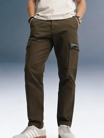 Olive Mid Rise Regular Fit Men's Cargo