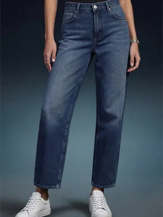 Indigo High Rise Mom Fit Women Jeans