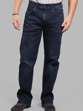 Men's Dark Indigo Denim Straight Fit Jeans