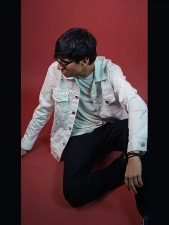 White Denim Oversized Streetwear Men's Jacket