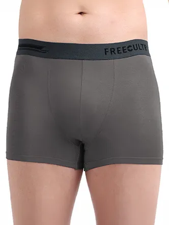 Men's Mid Rise Solid Gray Modal Trunks
