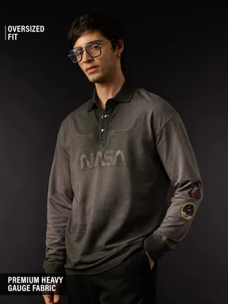 NASA Charcoal Grey Men's Rugby Shirt - Polo