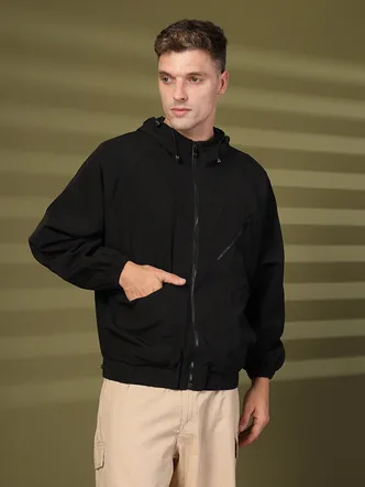 Chkokko Men's Black Windcheater Jacket
