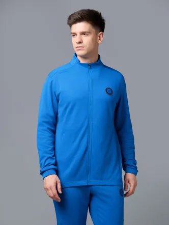 Men's Bright Blue Slim Fit Windcheater Jacket
