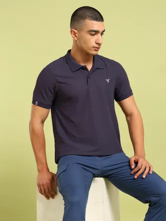Men's Deep Plum Slim Fit Polo T-Shirt