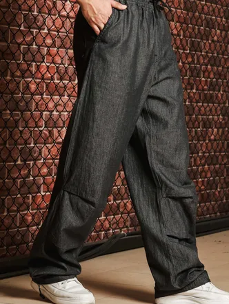 Black Parachute Pants for Men - Streetwear Style