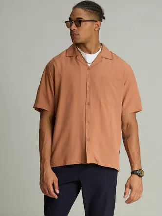 Men's Clay Cuban Collar Cami Top Shirt