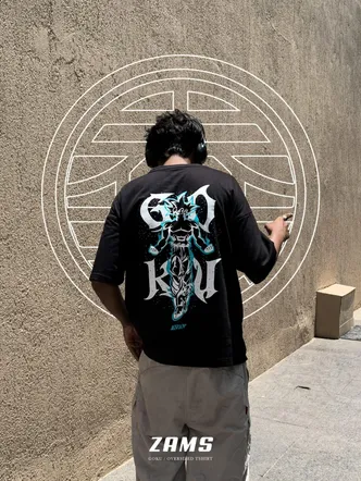 Black Goku Graphic Oversized T-Shirt for Men