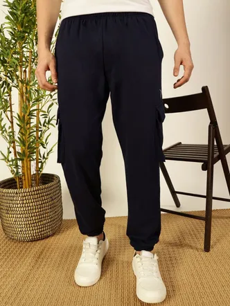 Men's Deep Navy Cotton Cargo Pants