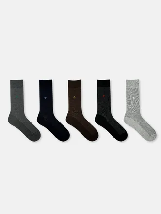 Men's Mid Calf Striped Socks Pack 5