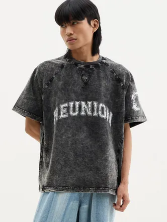 Charcoal Unisex Vintage Distress Jersey T-Shirt