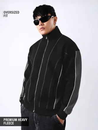 Men's Black Bomber Jacket Daily Streetwear Essential