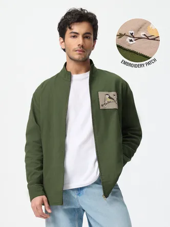 Olive Green Men's Bomber Jacket - Daily Streetwear