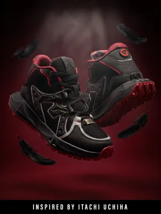 Itachi Uchiha Black Burgundy High-Top Sneakers