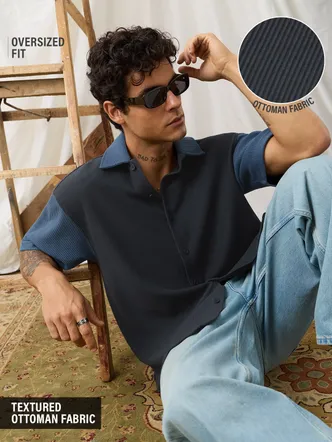 Men's Charcoal Grey Oversized Cami Daily Shirt