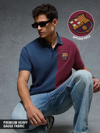 FC Barcelona Men's Navy Burgundy Polo Jersey Sports