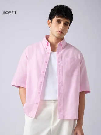 Men's Pastel Pink Oxford Boxy Shirt Daily