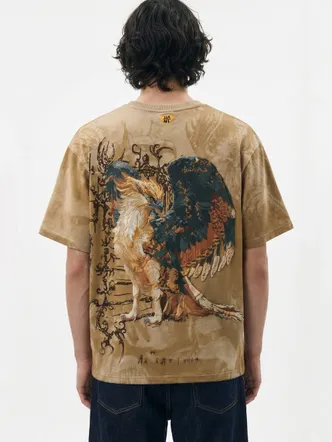 Unisex Warm Brown Griffin Vintage Tunic Shirt
