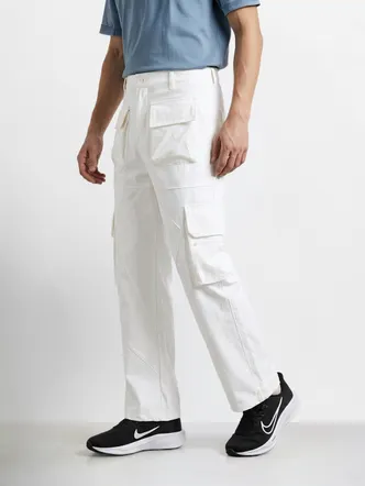 Men's Off-White Nylon Cargo Pants Travel