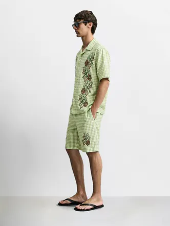 Light Lime Green Men's Bermuda Co-ord Set
