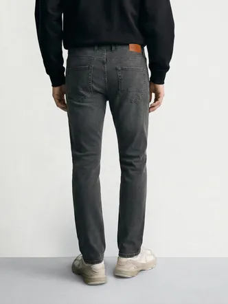 Charcoal Gray Men's Cigarette Jeans – Daily Wear
