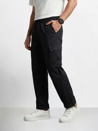 Men's Black Cargo Pants Daily Ankle Length