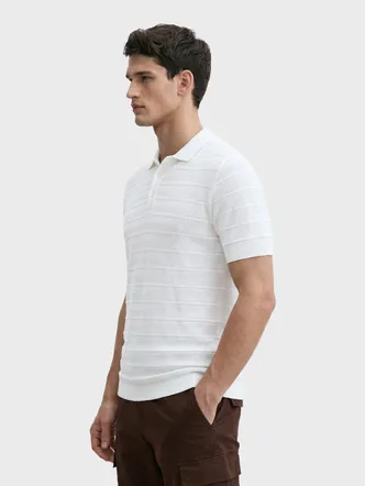 Men's Bright White Cotton Slim Fit Polo Daily