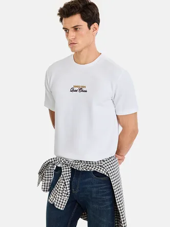 White Cotton Jersey T-Shirt Men Casual Streetwear