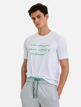 White Slim-Fit Jersey T-Shirt for Casual Streetwear