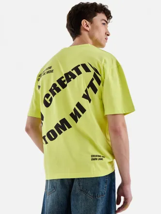 Men's Neon Lime Green Oversized Jersey T-Shirt Streetwear