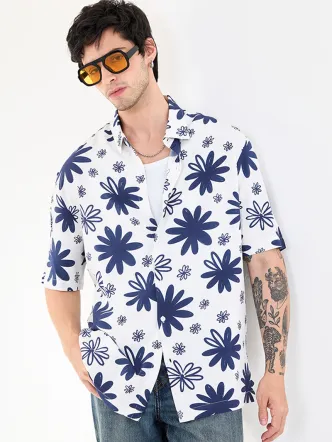 White Navy Cami Shirt Vacation Casual Top