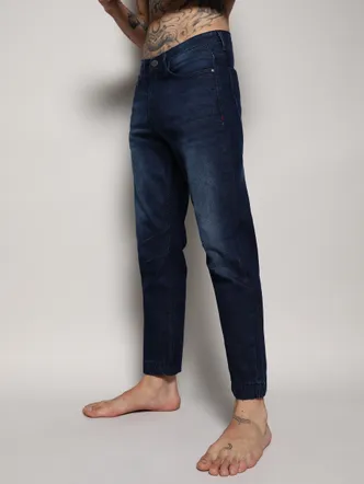 Deep Indigo Men's Mid-Rise Tapered Jeans Daily